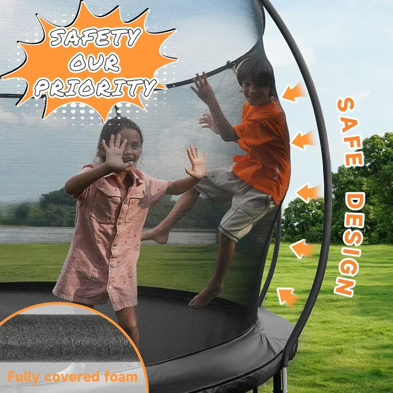 ARMY VANCA Outdoor Trampoline with Enclosure Net
